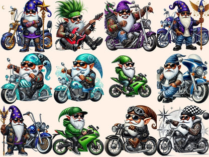 Biker Gnomes (P5) Clipart Biker clip art - Wonders Artist