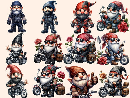 Biker Man Gnome Clipart biker clipart - Wonders Artist
