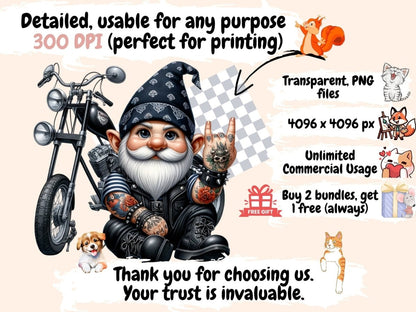 Biker Man Gnome Clipart biker clipart - Wonders Artist