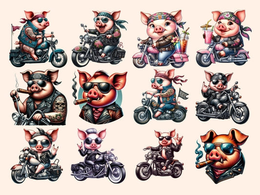 Klipart Biker Pigs