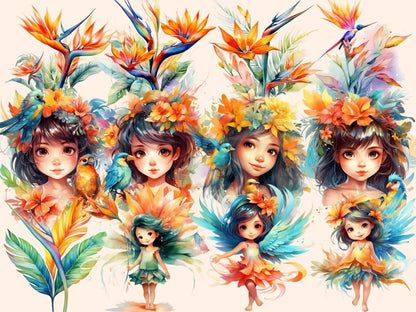 Bird of Paradise Watercolor Clipart bird of paradise art - Wonders Artist