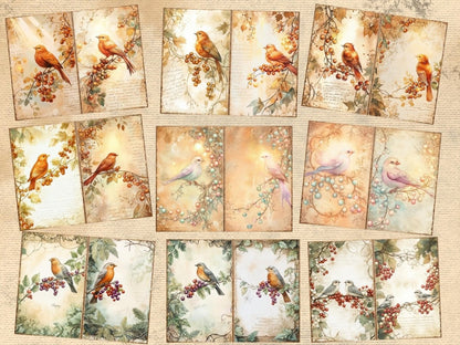 Birds & Berries Journal Pages (P2) Berries Ephemera - Wonders Artist