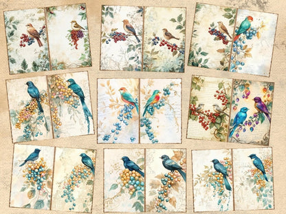 Birds & Berries Journal Pages (P2) Berries Ephemera - Wonders Artist