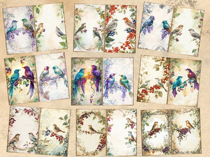Birds & Berries Journal Pages (P2) Berries Ephemera - Wonders Artist
