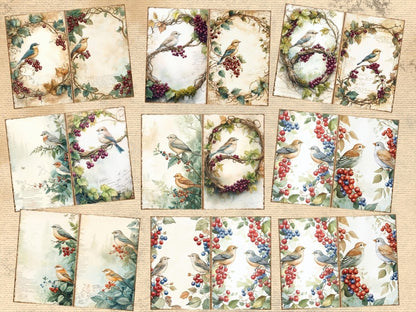 Birds & Berries Journal Pages (P2) Berries Ephemera - Wonders Artist