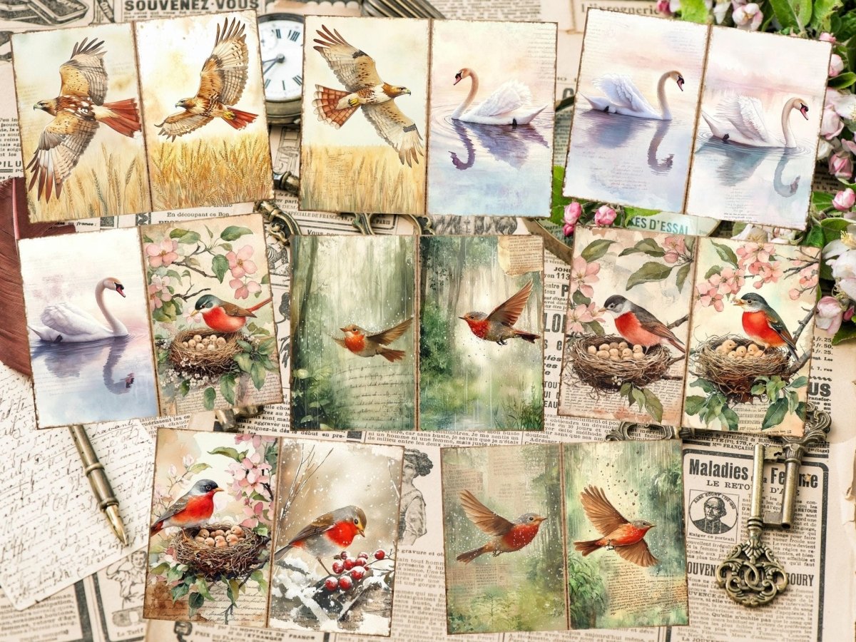 Bird's Grace Journal Pages (P4) Bird Ephemera - Wonders Artist