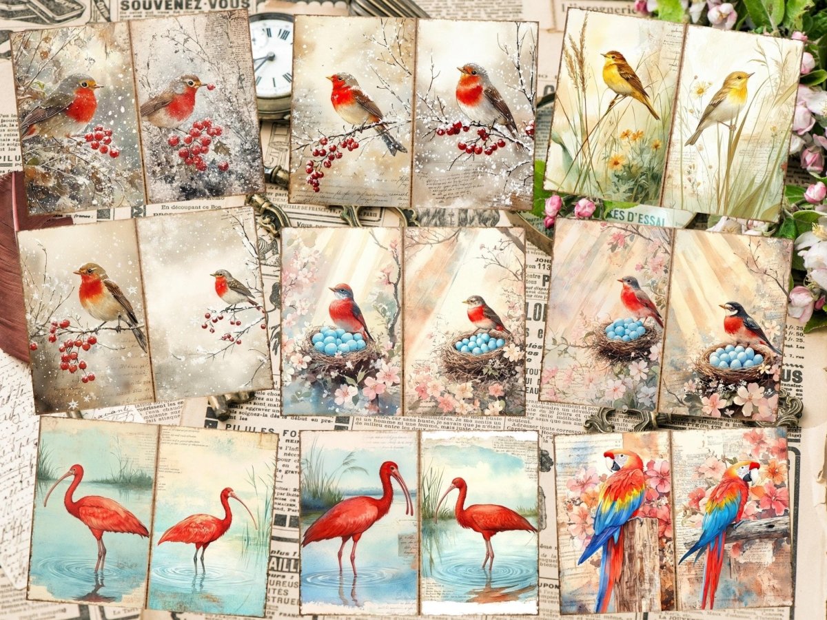 Bird's Grace Journal Pages (P4) Bird Ephemera - Wonders Artist