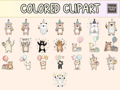 Birthday Bears Cardmaking Clipart bear cardmaking - Wonders Artist