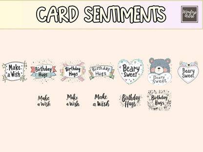 Birthday Bears Cardmaking Clipart bear cardmaking - Wonders Artist