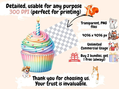 Birthday Cupcakes Clipart Birthday clip art - Wonders Artist