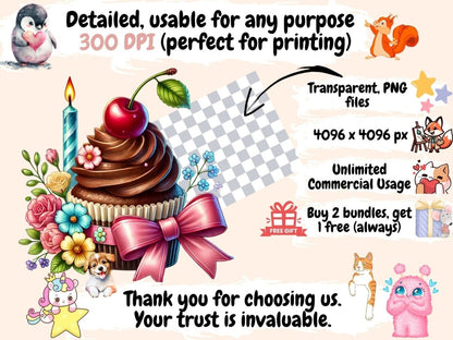Birthday Cupcakes (P2) Clipart birthday clipart - Wonders Artist