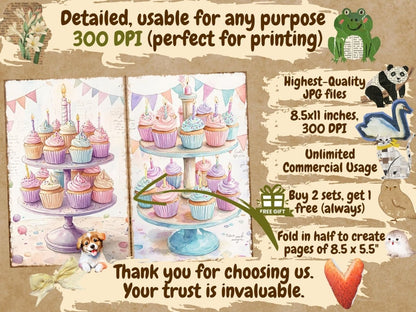 Birthday Party Journal Pages (P2) Birthday Ephemera - Wonders Artist