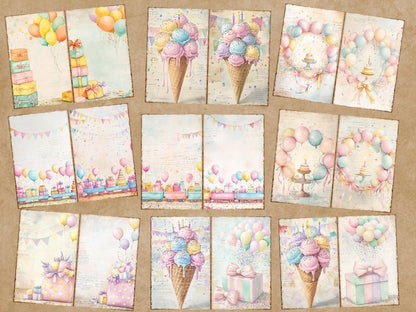 Birthday Party Journal Pages (P3) Birthday Ephemera - Wonders Artist