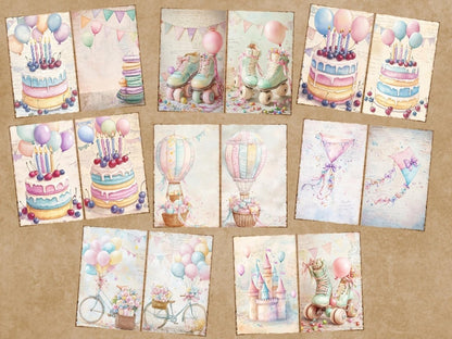 Birthday Party Journal Pages (P4) Birthday Ephemera - Wonders Artist