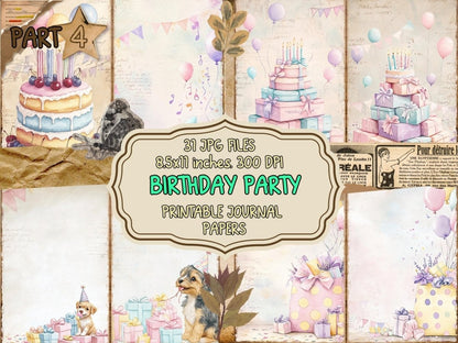 Birthday Party Journal Pages (P4) Birthday Ephemera - Wonders Artist