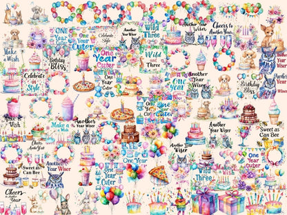 Birthday Party Watercolor Clipart birthday celebration - Wonders Artist