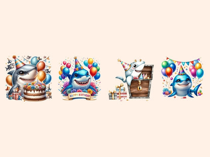 Birthday Sharks Clipart Birthday clipart - Wonders Artist