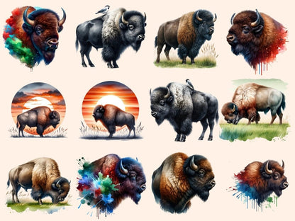 Bisons Clipart Bison clip art - Wonders Artist