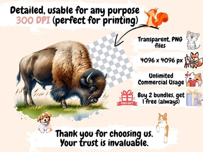 Bisons Clipart Bison clip art - Wonders Artist