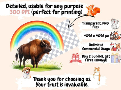 Bisons (P2) Clipart Bison clip art - Wonders Artist