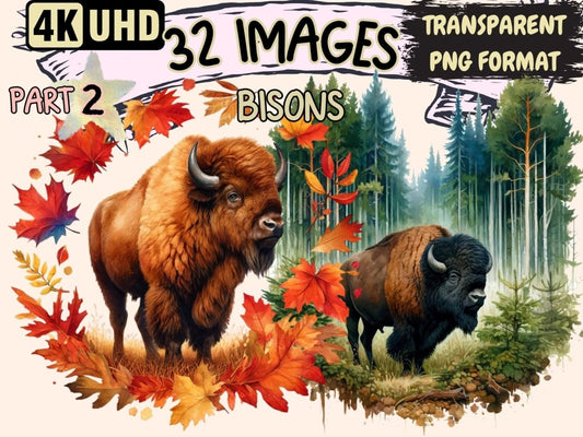 Bisons (P2) Clipart Bison clip art - Wonders Artist