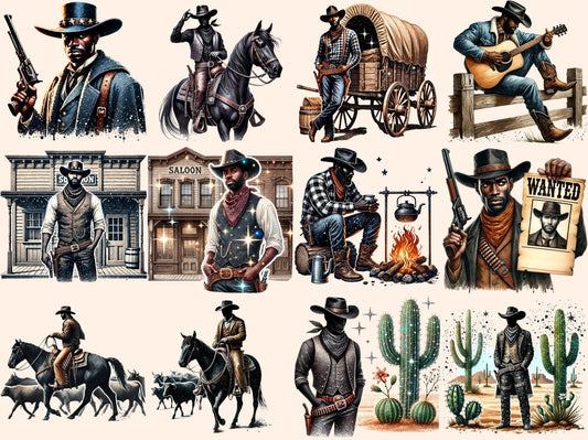 Black Cowboys Clipart