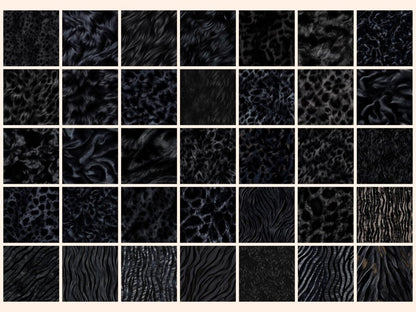 Black Fur Seamless Digital Paper Animal Skin Paper - Wonders Artist