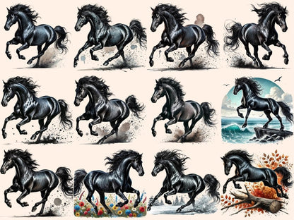 Black Stallions Clipart black horse icons - Wonders Artist