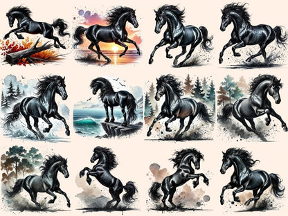 Black Stallions Clipart black horse icons - Wonders Artist
