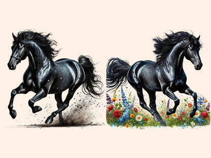 Black Stallions Clipart black horse icons - Wonders Artist