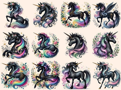 Black Unicorns Clipart black unicorn art - Wonders Artist