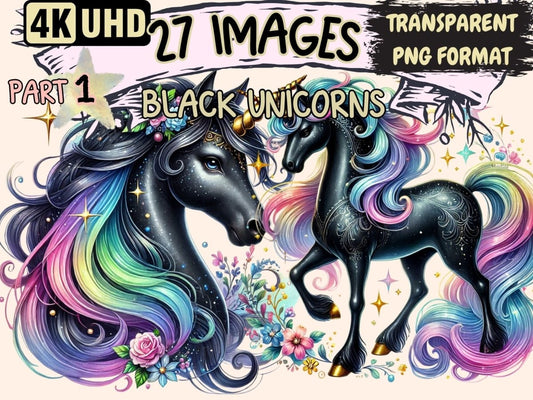 Black Unicorns Clipart black unicorn art - Wonders Artist