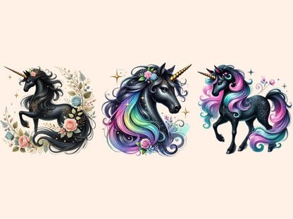 Black Unicorns Clipart black unicorn art - Wonders Artist