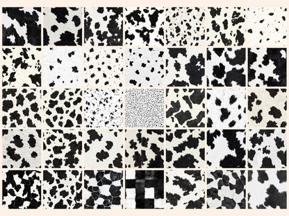 Black & White Cowhide Seamless Digital Paper Animal Print Paper - Wonders Artist