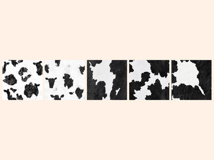 Black & White Cowhide Seamless Digital Paper Animal Print Paper - Wonders Artist