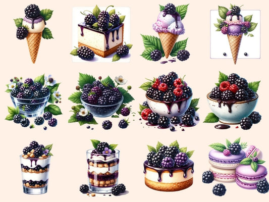 คลิปอาร์ตของขนมหวานแบล็กเบอร์รี่