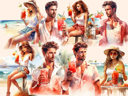 Bloody Mary Cocktails Watercolor Clipart alcohol clipart - Wonders Artist