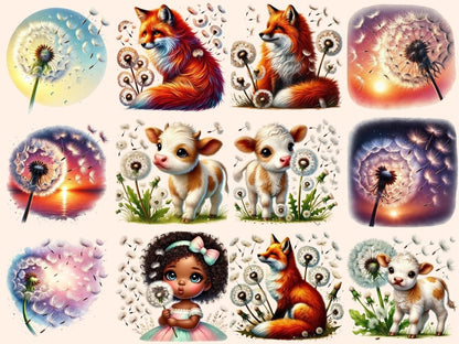 Blowing Dandelions Clipart Airy Dandelion Art - Wonders Artist