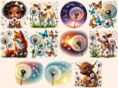 Blowing Dandelions Clipart Airy Dandelion Art - Wonders Artist