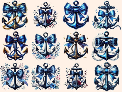 Blue Anchors (P1) Clipart Anchor Illustrations - Wonders Artist