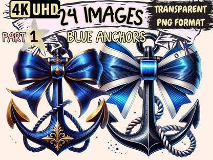 Blue Anchors (P1) Clipart Anchor Illustrations - Wonders Artist