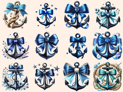 Blue Anchors (P2) Clipart Anchor Illustrations - Wonders Artist