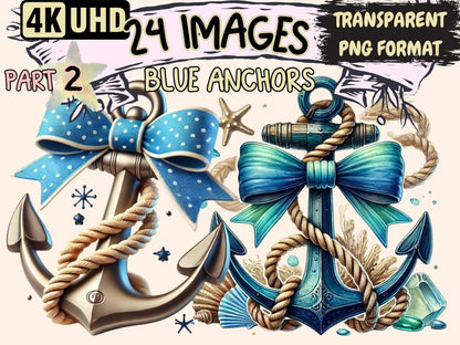 Blue Anchors (P2) Clipart Anchor Illustrations - Wonders Artist