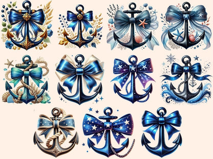 Blue Anchors (P2) Clipart Anchor Illustrations - Wonders Artist