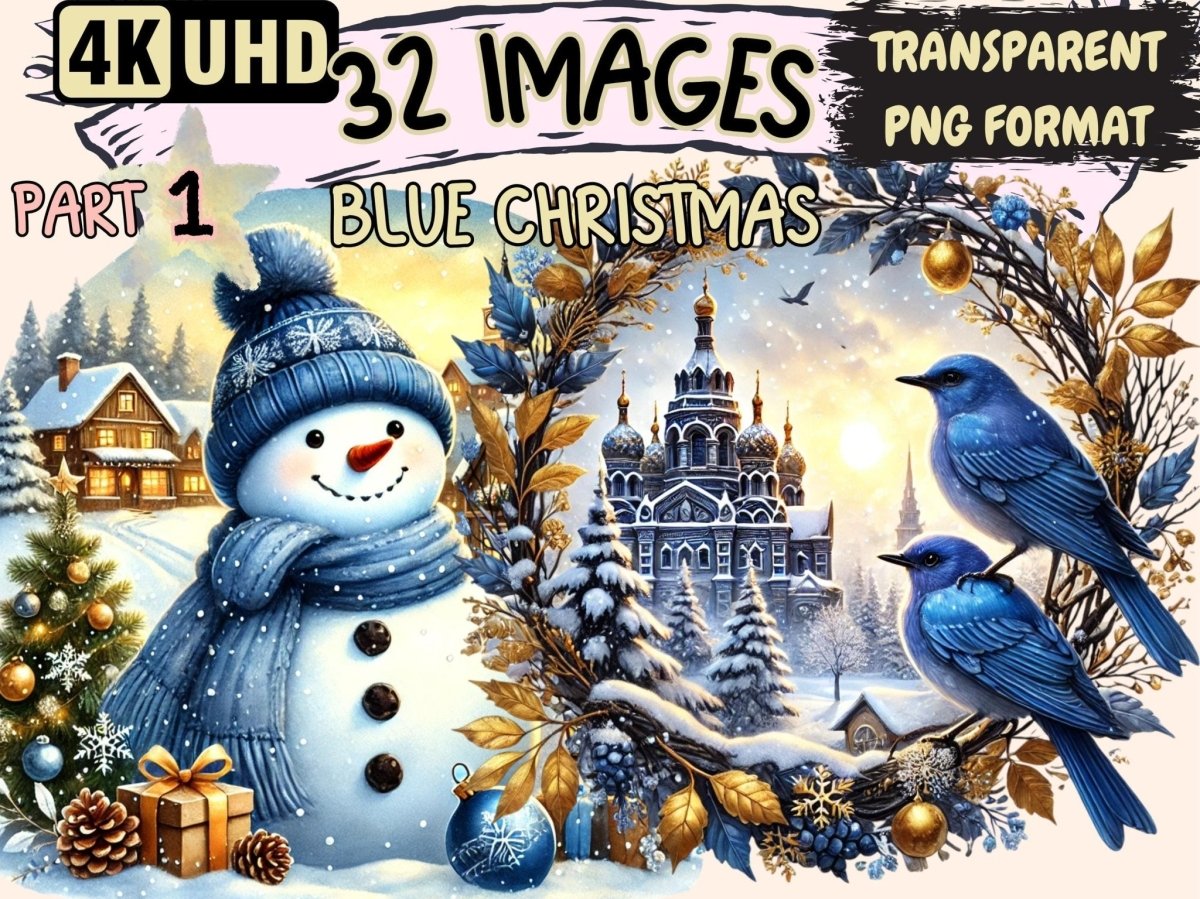 Blue Christmas Clipart - Wonders Artist