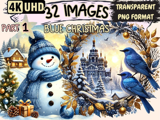 Blue Christmas Clipart - Wonders Artist