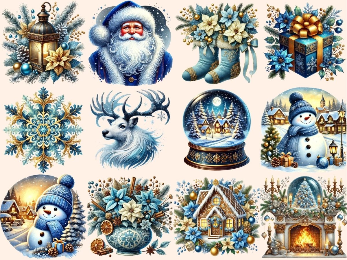 Blue Christmas Clipart - Wonders Artist