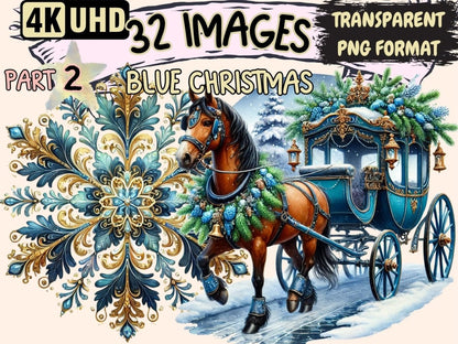 Blue Christmas (P2) Clipart Blue Christmas - Wonders Artist