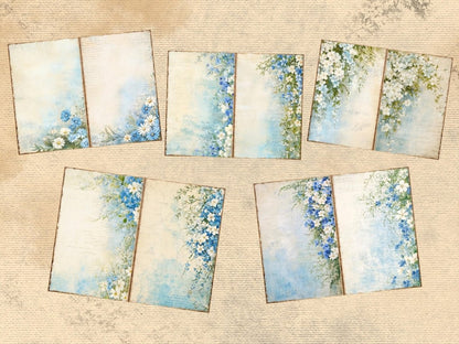 Blue Grace Journal Pages (P1) Blue Ephemera - Wonders Artist