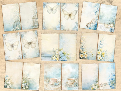 Blue Grace Journal Pages (P2) Blue Ephemera - Wonders Artist
